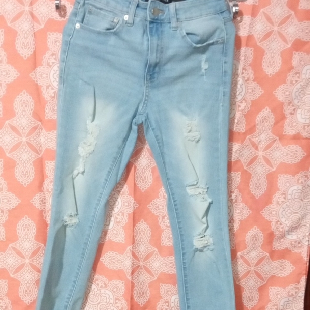 Aeropostale Light Blue Ripped Skinny Jeans